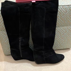 Nine West over the knee black suede boots